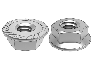 ASME B18.2.2.12 Шестигранные фланцевые гайки со шлицевыми зубьями (с нескользящими зубьями)