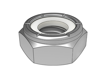 ASME B18.16.6.4 Тип NTE, белая неметаллическая вставка, шестигранный замок, тонкая гайка